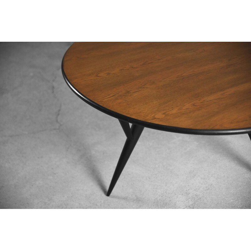 Scandinavian round coffee table in walnut, 1960