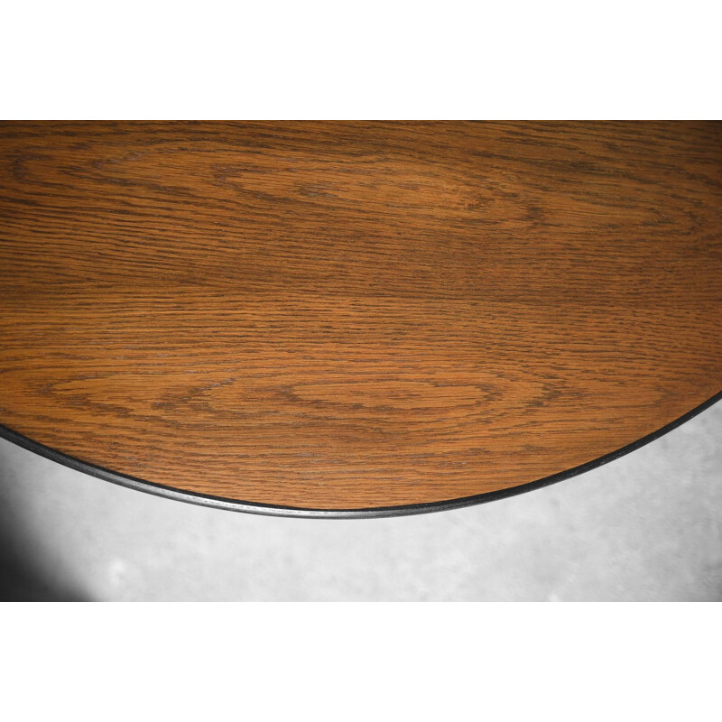 Scandinavian round coffee table in walnut, 1960