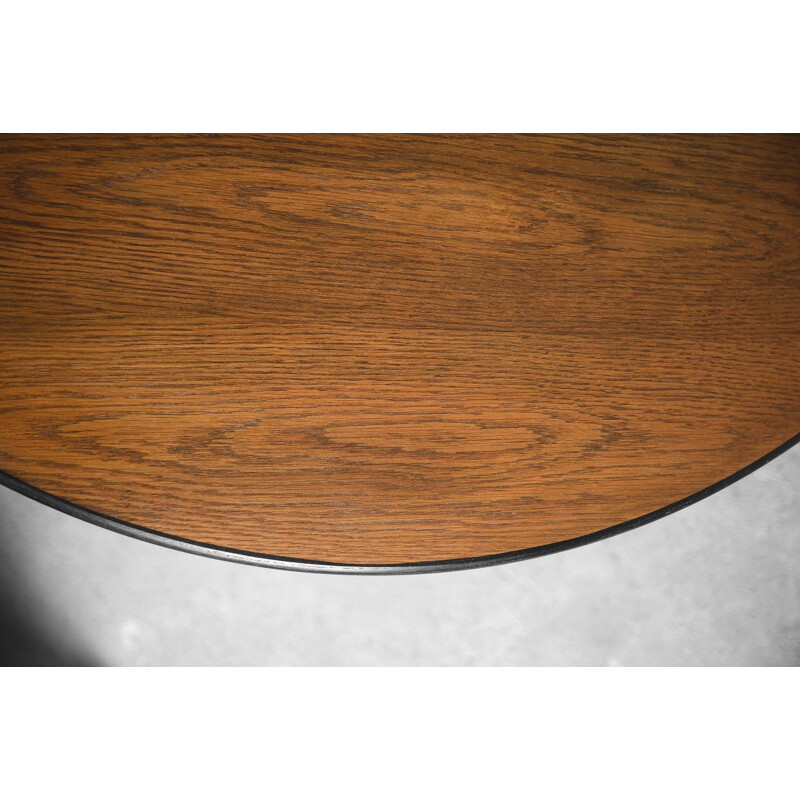 Table basse ronde scandinave en noyer, 1960