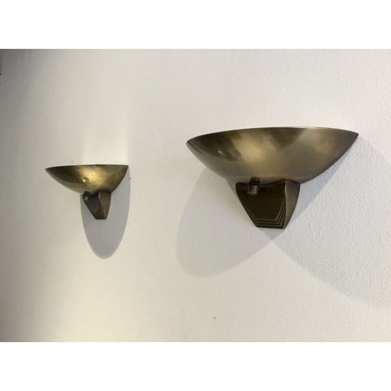Pair of vintage bauhaus style wall lamps 