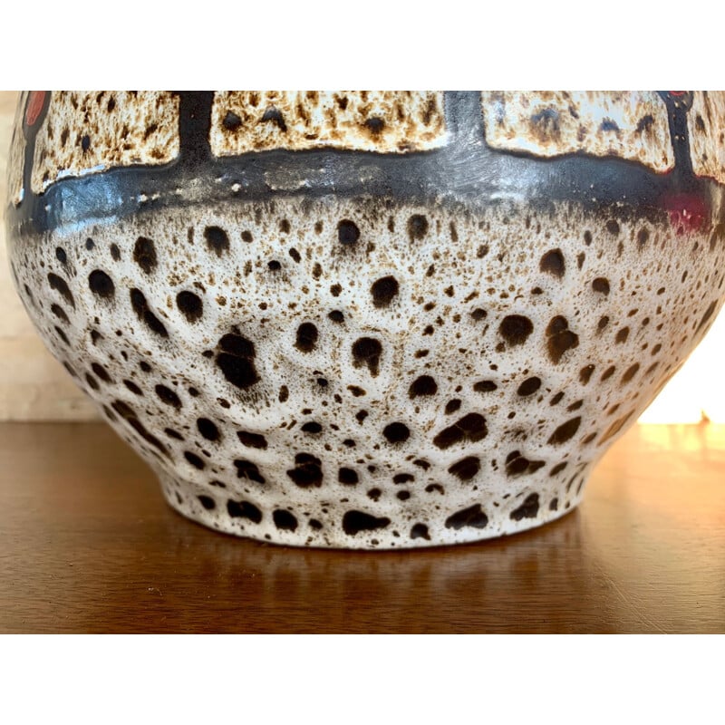 Vintage West Germany Fat Lava Vase By Jasba Keramik, 1960s