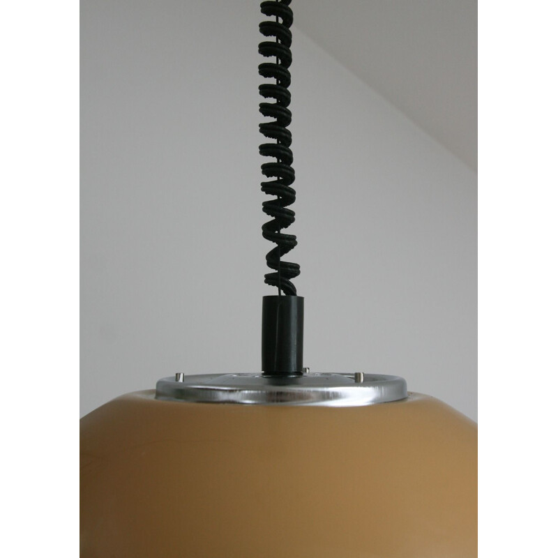 Vintage brown pendant lamp by Meblo, 1960s