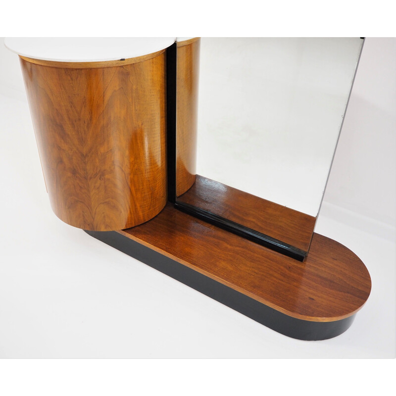 Vintage Dressing Table with Mirror by Jindřich Halabala, 1950s