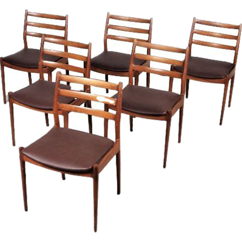 Lot de 6 chaises modèle 191 de Arne Vodder 