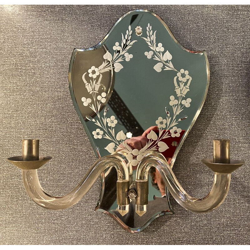 Paire d'appliques vintage miroir vénitien