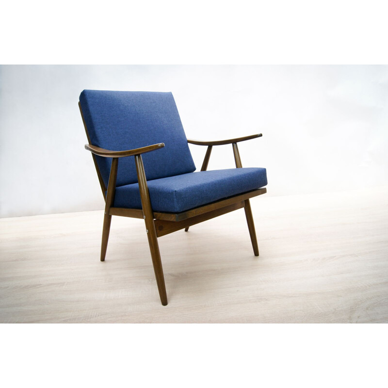 Czech blue vintage armchair from TON, 1960s 