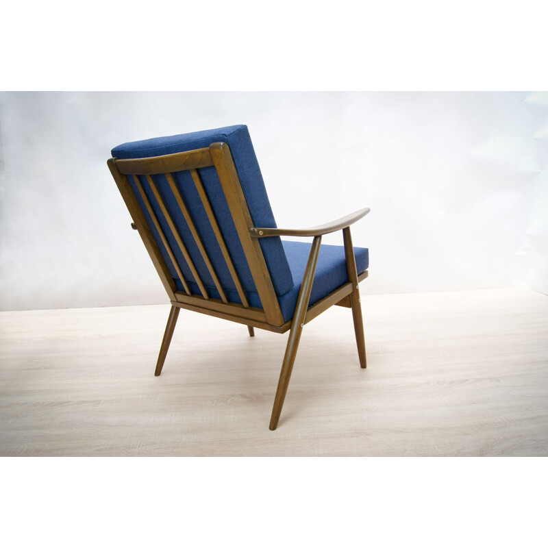 Czech blue vintage armchair from TON, 1960s 
