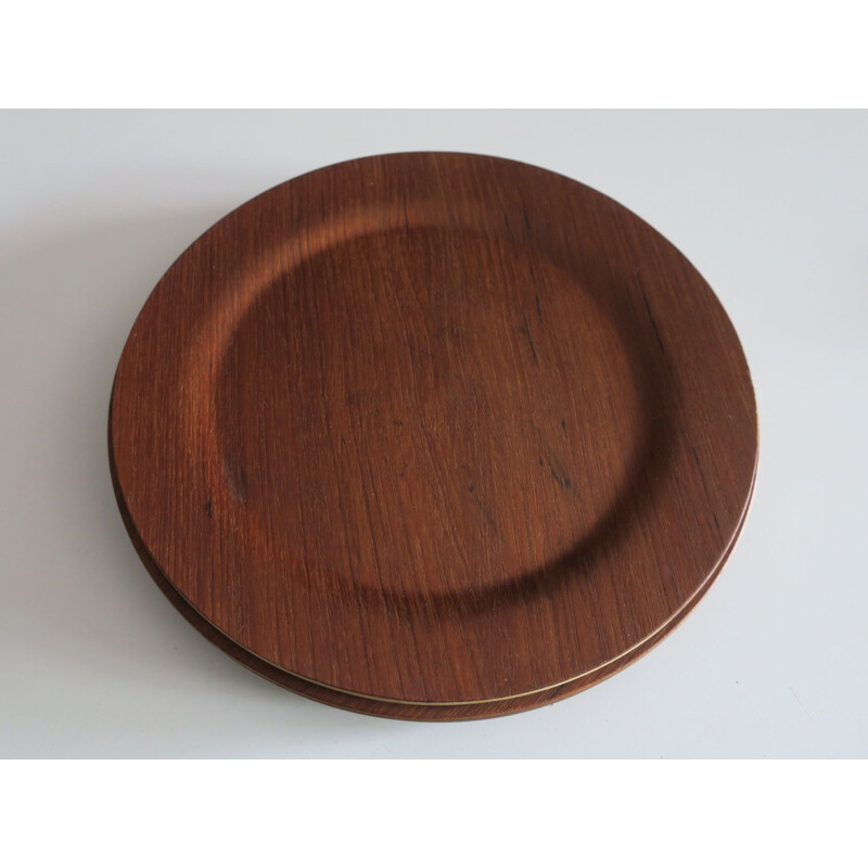 Danish vintage plates in teak and rosewood, 1960s