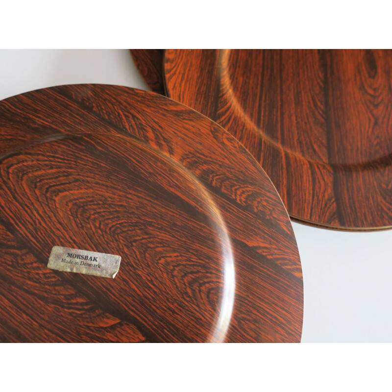 Danish vintage plates in teak and rosewood, 1960s