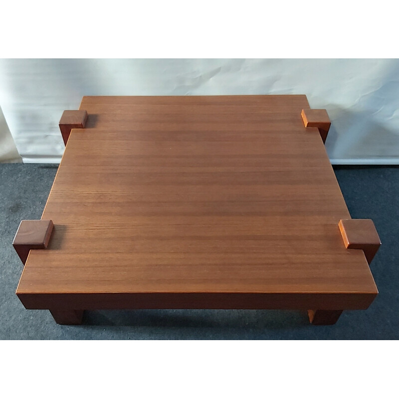 Vintage coffee table in solid teak wood, Denmark 1980