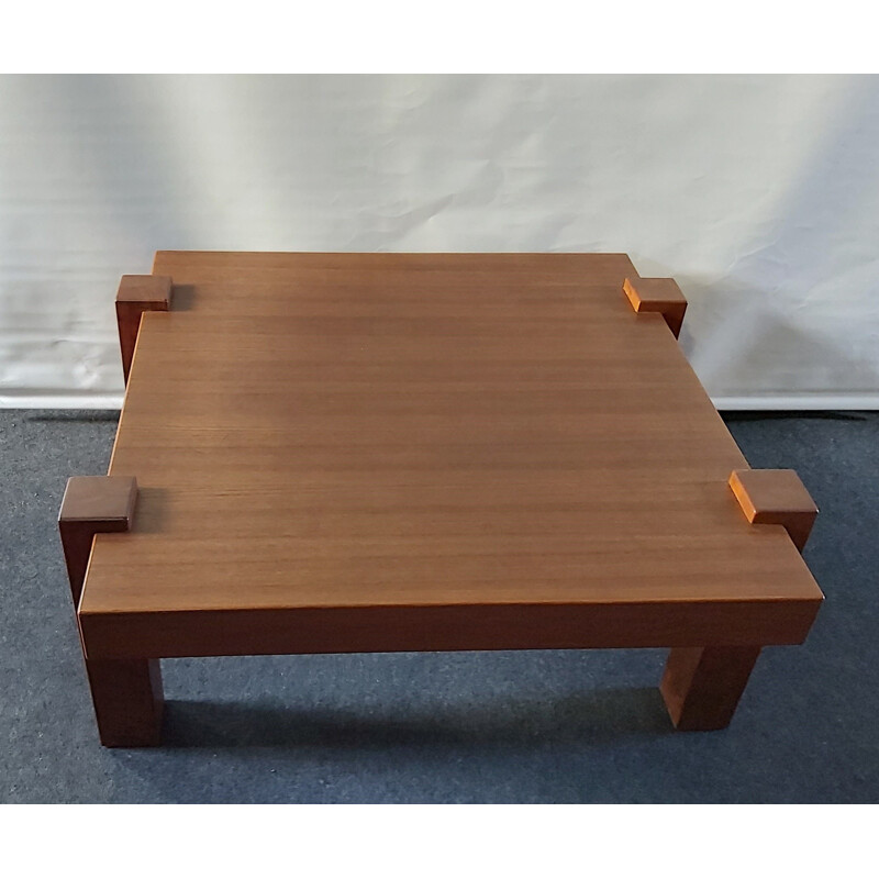 Vintage coffee table in solid teak wood, Denmark 1980