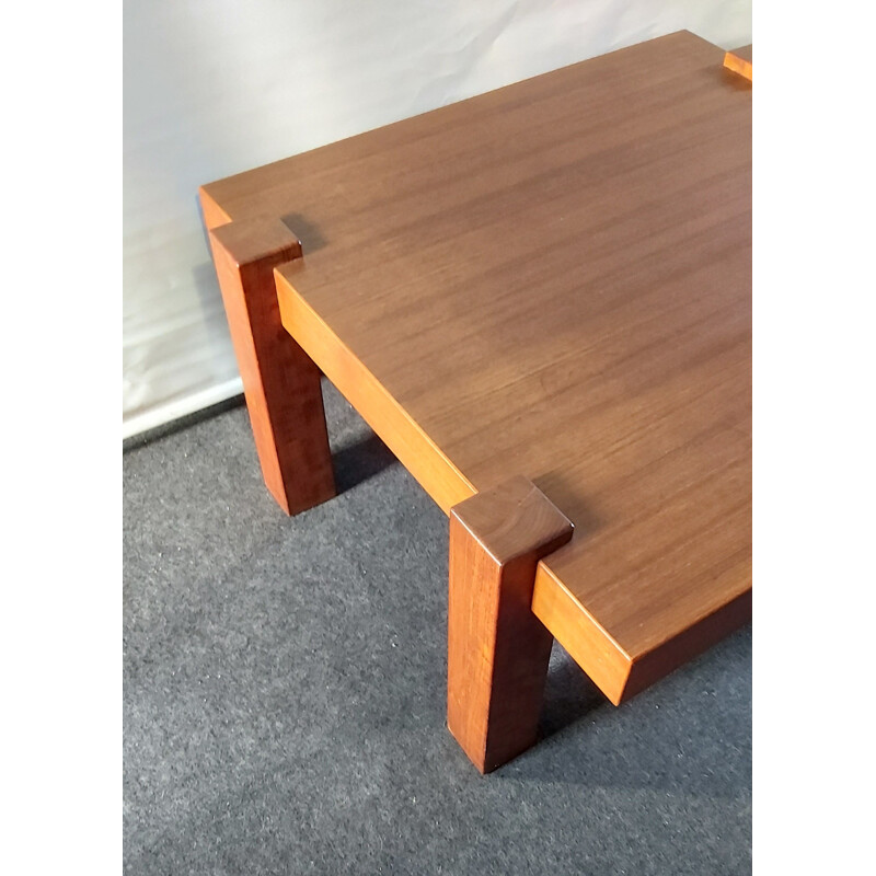 Vintage coffee table in solid teak wood, Denmark 1980