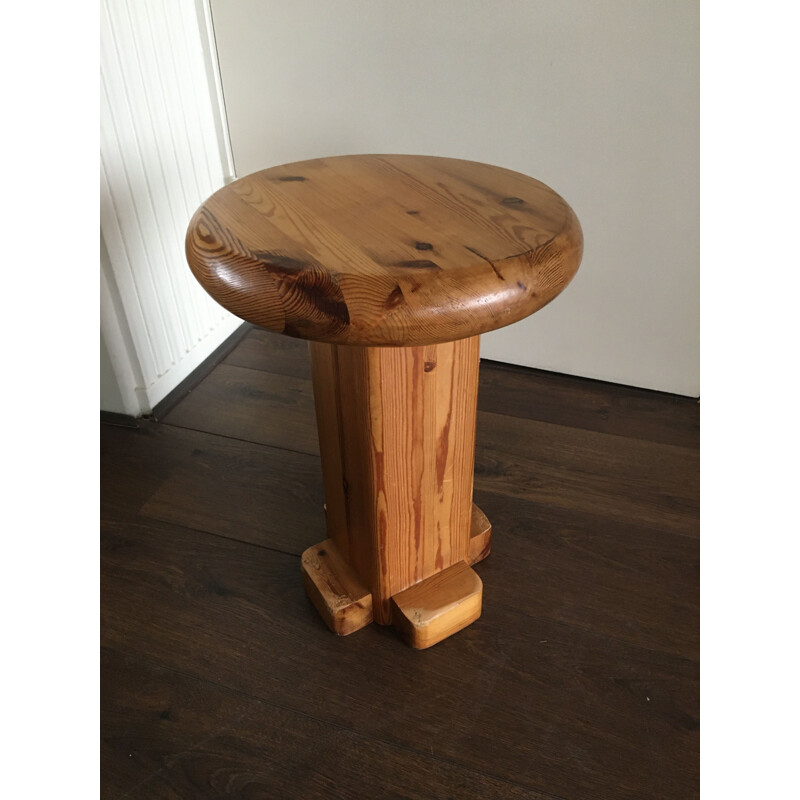 Vintage solid wood stool, 1960s