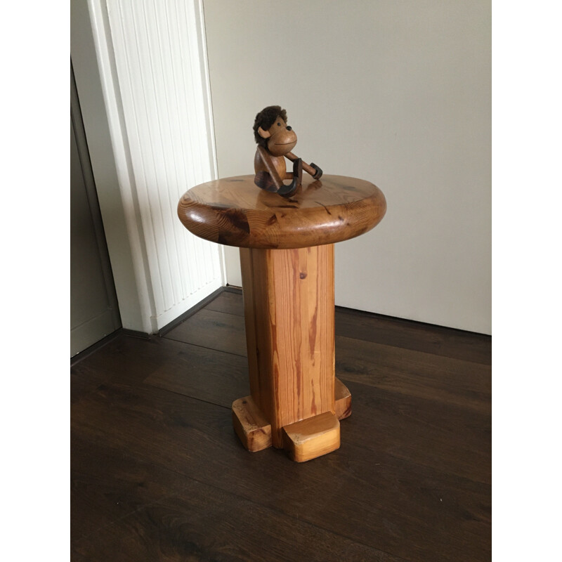 Vintage solid wood stool, 1960s