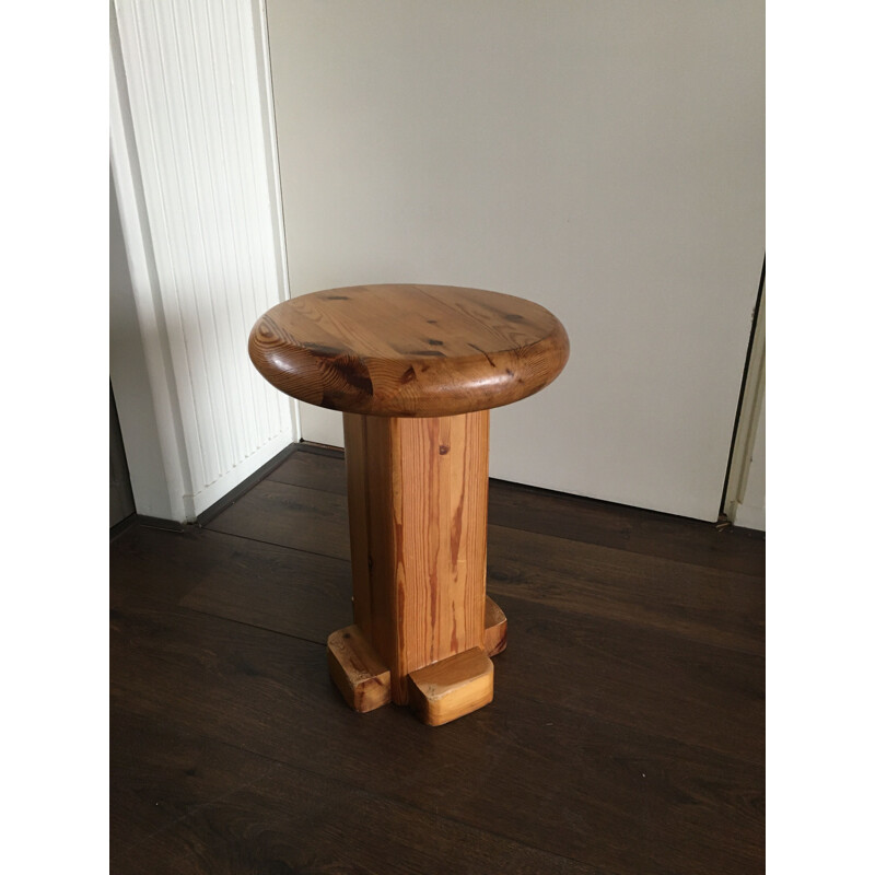Vintage solid wood stool, 1960s