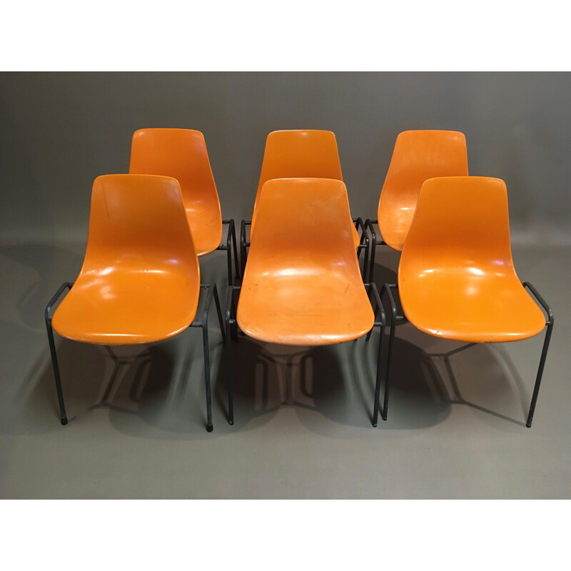 Set of six vintage Georg Leowald chairs 1960