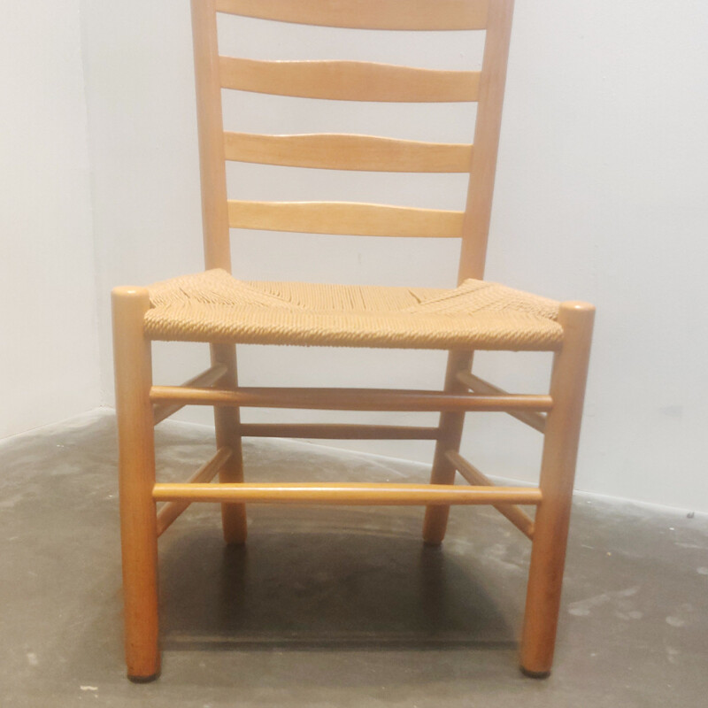 Kirkestol" vintage madeira de faia e cadeira de cordão de papel de Kaare Klint, 1960