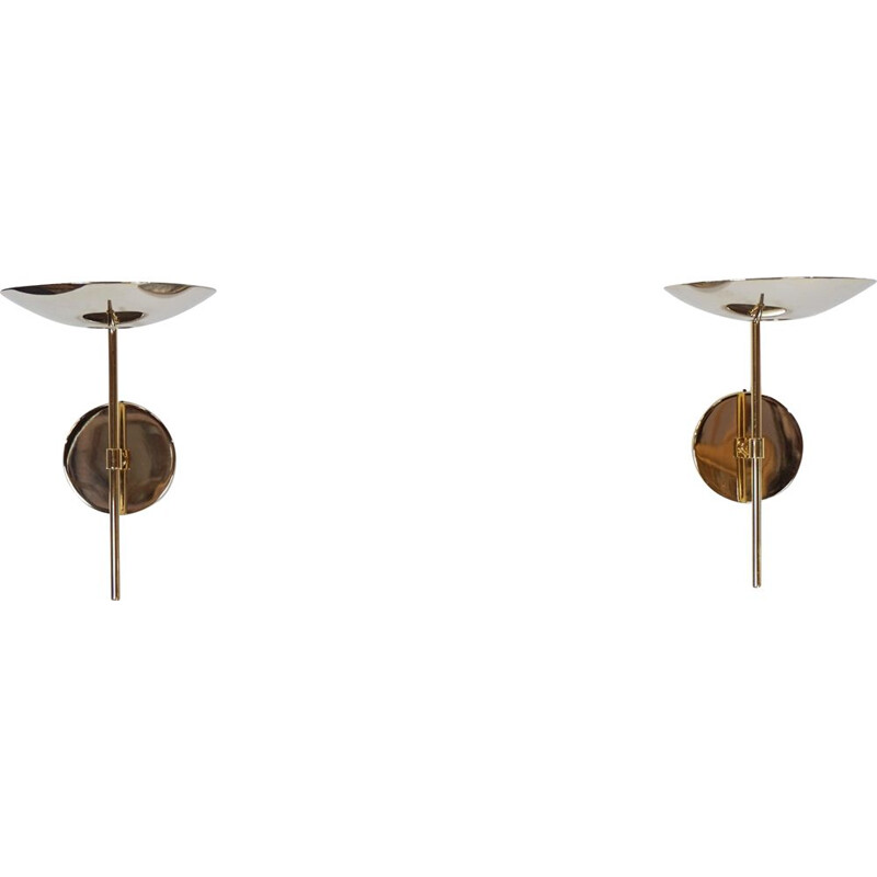 Pair of vintage brass sconces by Leonardo Marelli