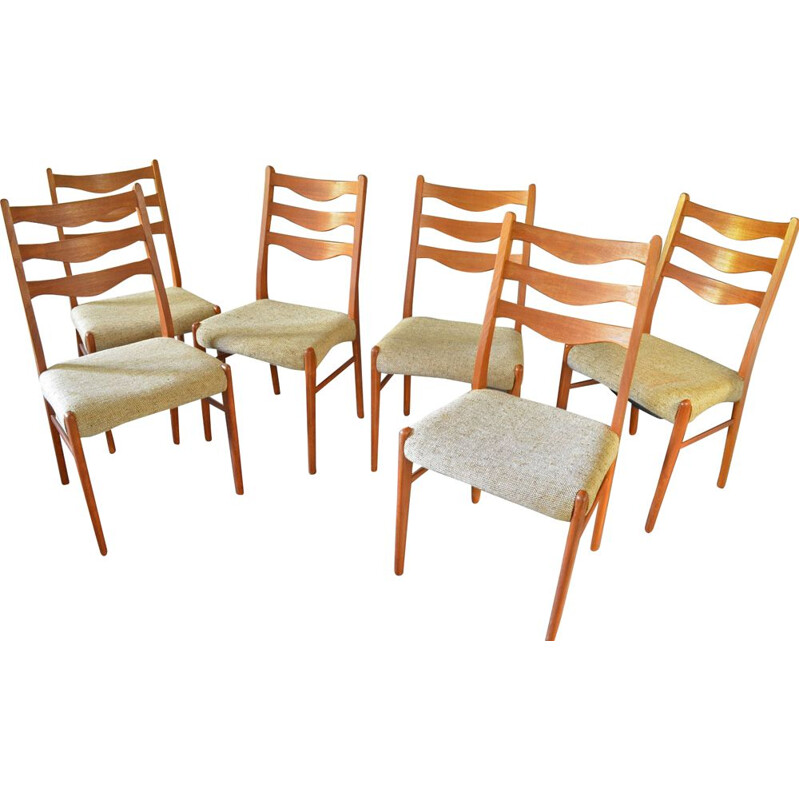 Set of 6 vintage Danish teak dining chairs by Arne Wahl Inversen for Glyngøre Stolefabrik, 1960