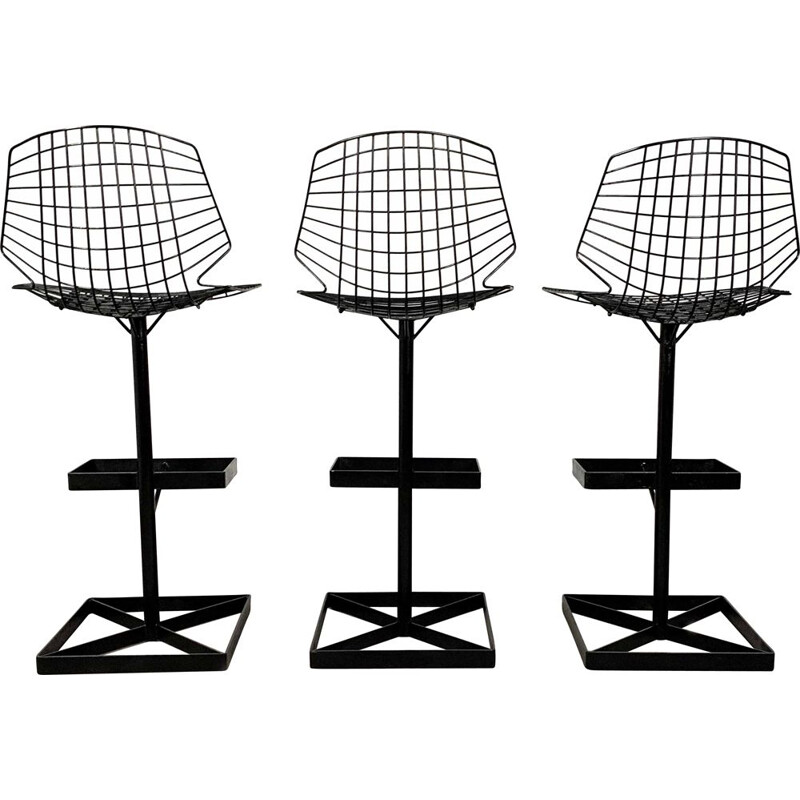 Set of 3 High "Nice" Chairs by Georges Laurent, 1960s