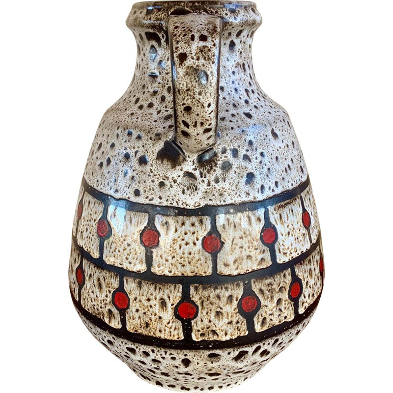 Vintage West Germany Fat Lava Vase By Jasba Keramik, 1960s