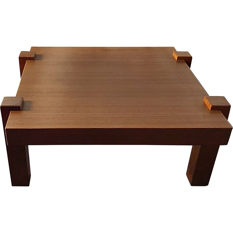 Vintage coffee table in solid teak wood, Denmark 1980