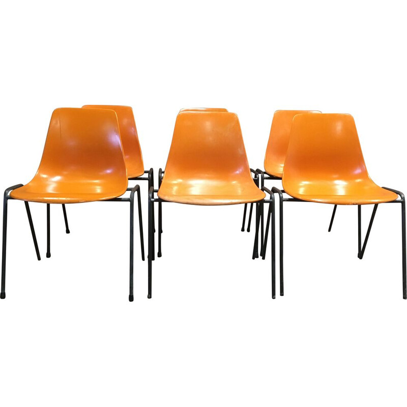 Ensemble de six chaises vintage Georg Leowald 1960