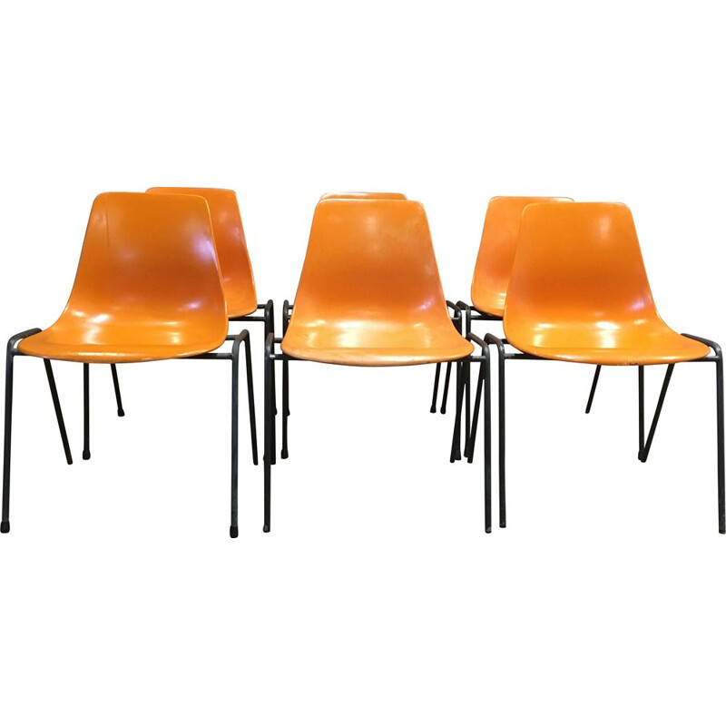 Set of six vintage Georg Leowald chairs 1960