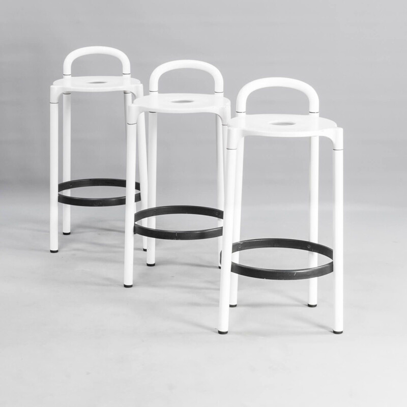 Vintage set of 3 "Polo" stool by Anna Castelli Ferrieri for Kartell 1980