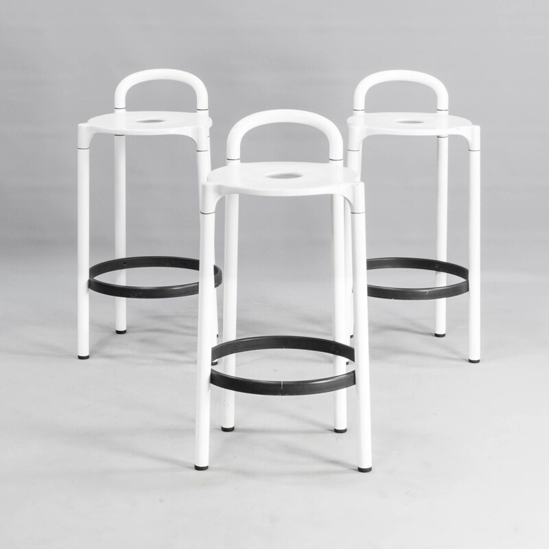 Vintage set of 3 "Polo" stool by Anna Castelli Ferrieri for Kartell 1980