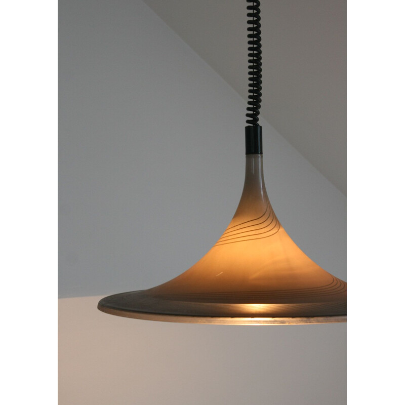 Vintage trumpet pendant lamp from Meblo, 1970s