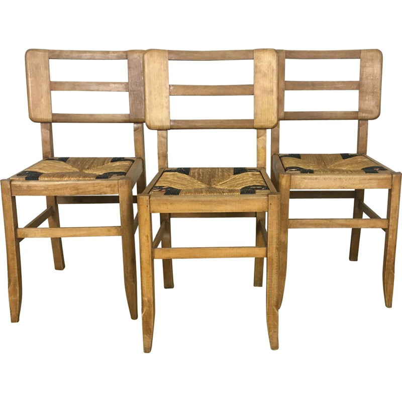 Set of 3 Vintage Chairs by Pierre Cruège 1950