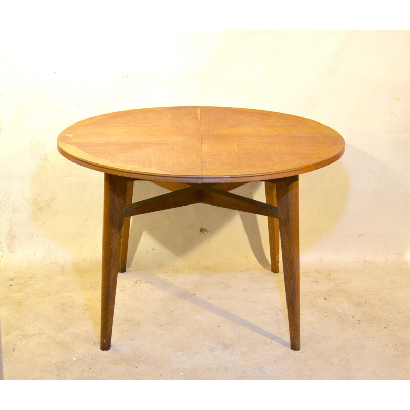 Extendable dining table in oak wood - 1950s