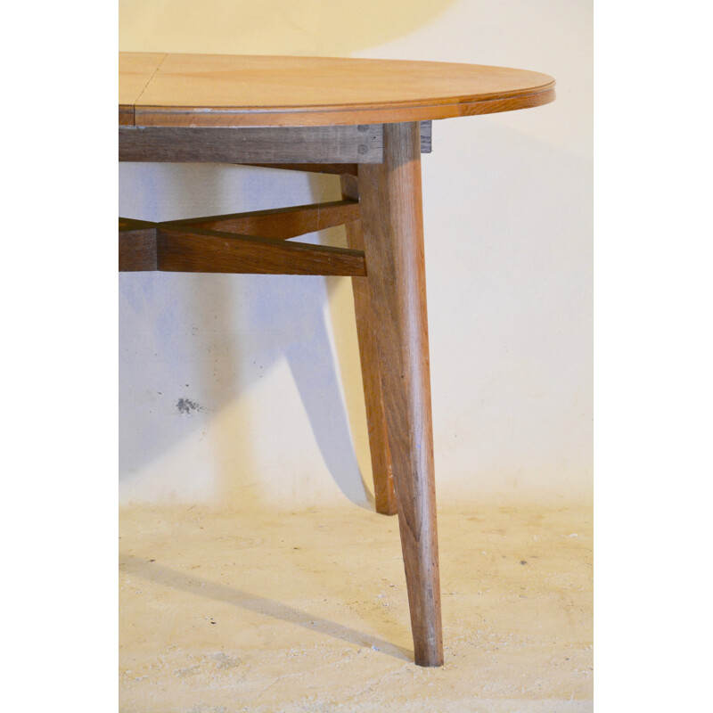 Extendable dining table in oak wood - 1950s