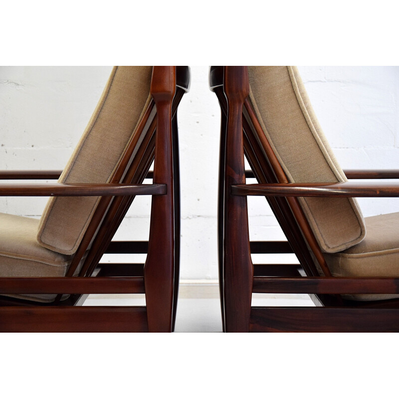 Vintage mahogany lounge chairs 1960