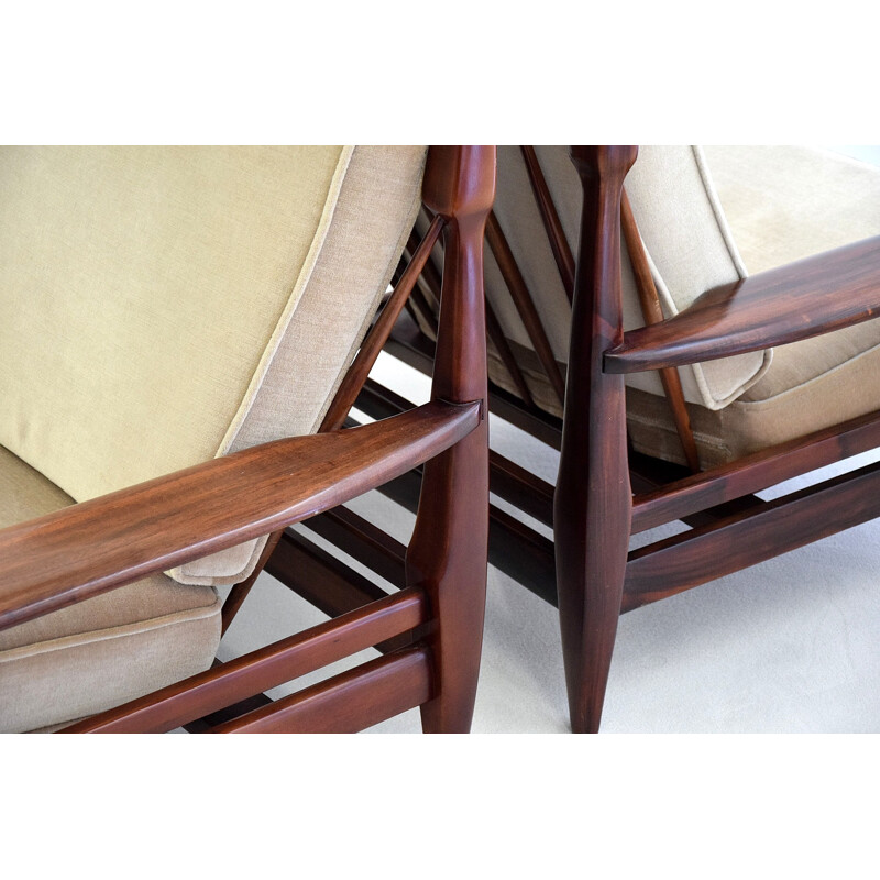 Vintage mahogany lounge chairs 1960