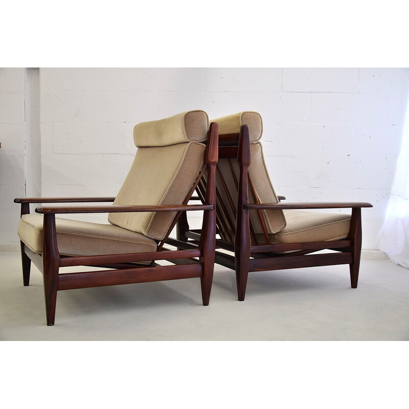 Vintage mahogany lounge chairs 1960