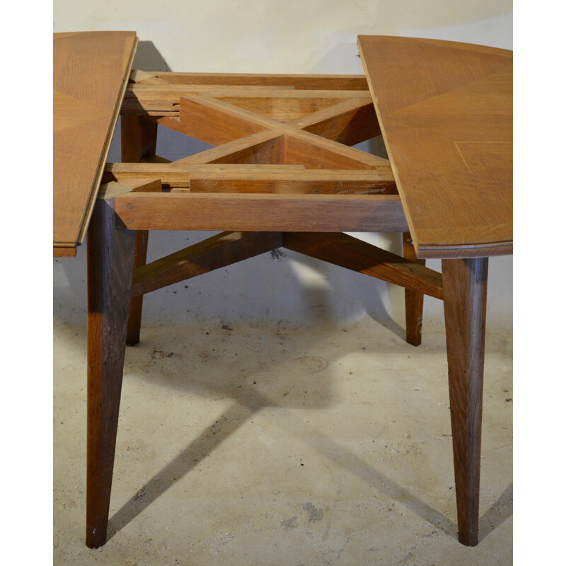 Extendable dining table in oak wood - 1950s