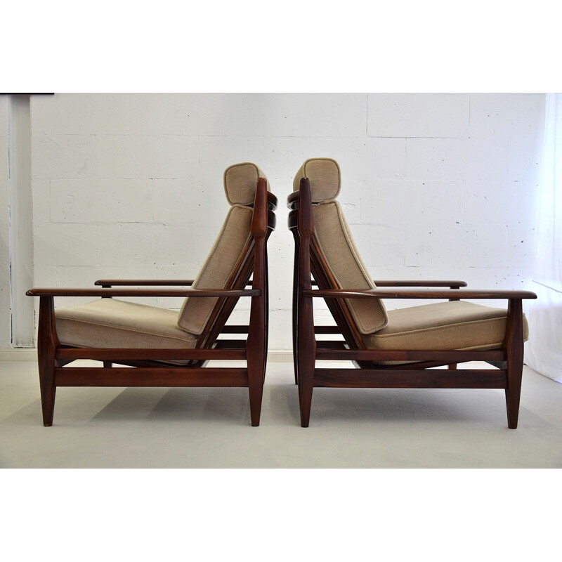 Vintage mahogany lounge chairs 1960