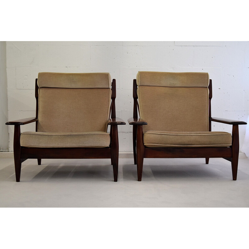 Vintage mahogany lounge chairs 1960