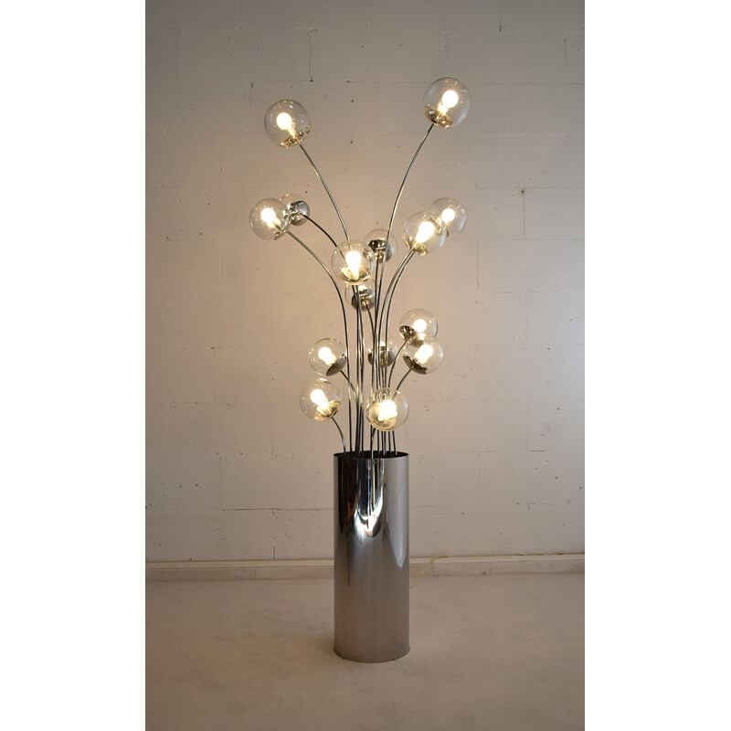 Vintage Italian chrome floor lamp, 1973