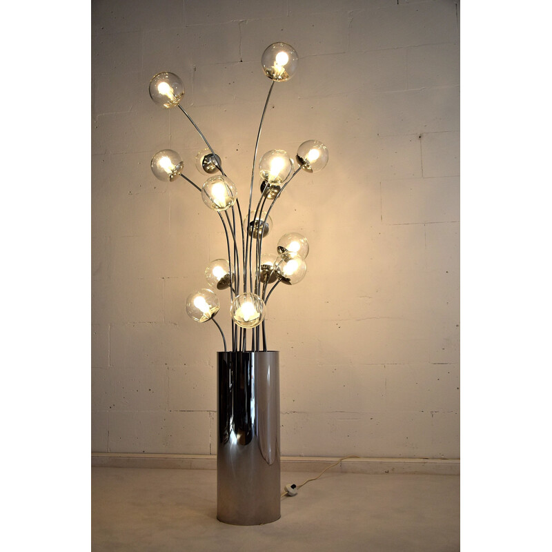 Vintage Italian chrome floor lamp, 1973