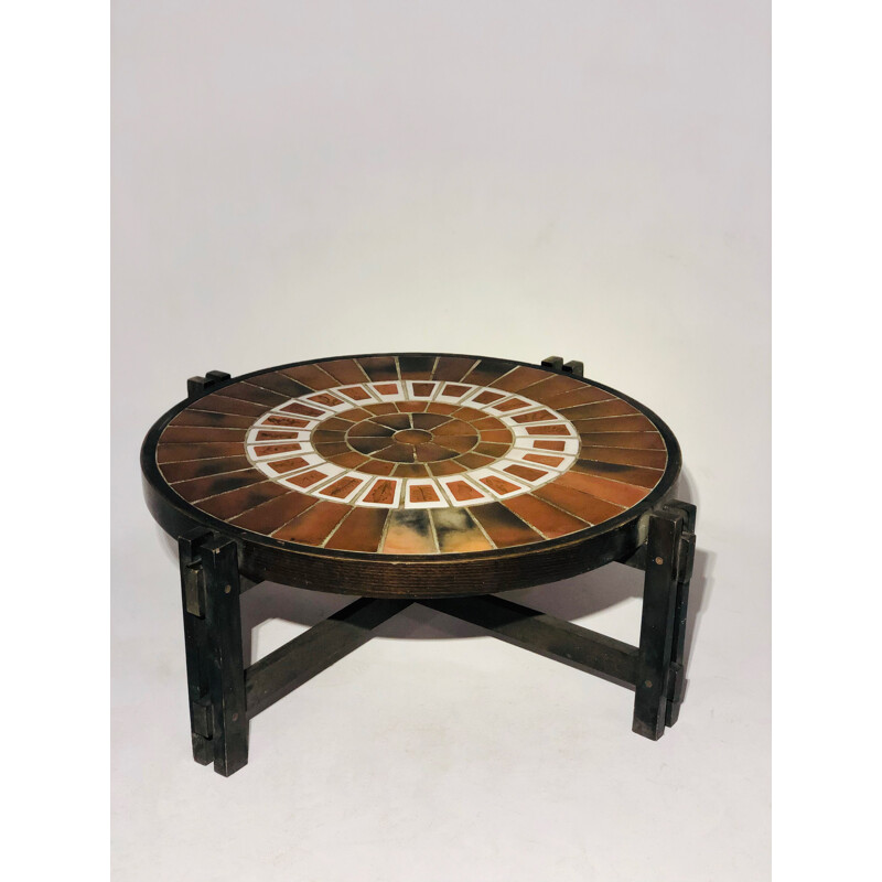 Vintage coffee table Roger Capron l'Herbier