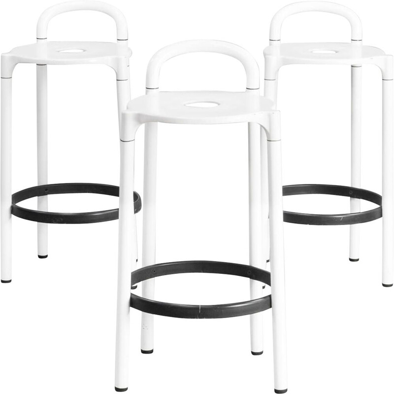 Vintage set of 3 "Polo" stool by Anna Castelli Ferrieri for Kartell 1980