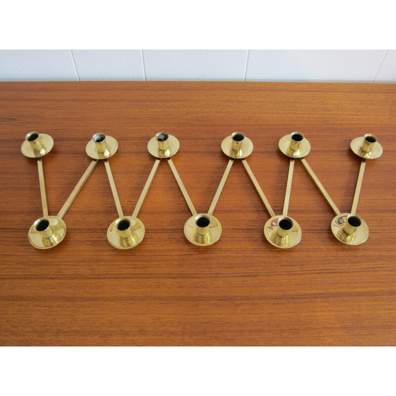 Vintage Scandinavian brass candleholder, model Margareta by Lars Holmström for Arvika Konsthantverk