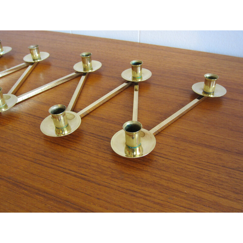 Vintage Scandinavian brass candleholder, model Margareta by Lars Holmström for Arvika Konsthantverk