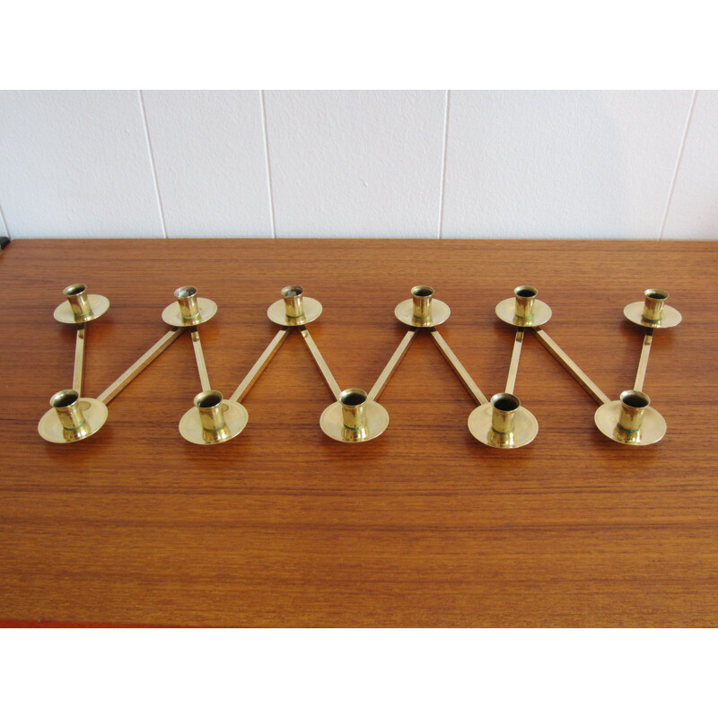 Vintage Scandinavian brass candleholder, model Margareta by Lars Holmström for Arvika Konsthantverk