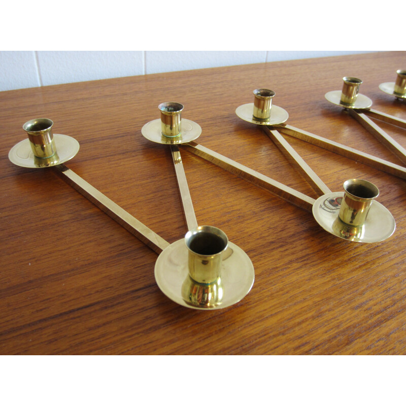 Vintage Scandinavian brass candleholder, model Margareta by Lars Holmström for Arvika Konsthantverk