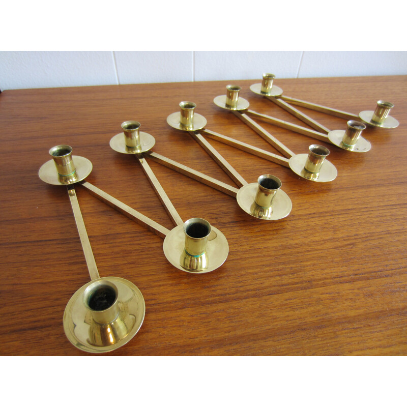 Vintage Scandinavian brass candleholder, model Margareta by Lars Holmström for Arvika Konsthantverk