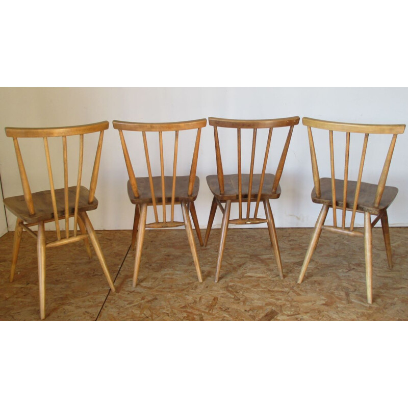 Set of 4 vintage beechwood chairs Ercol